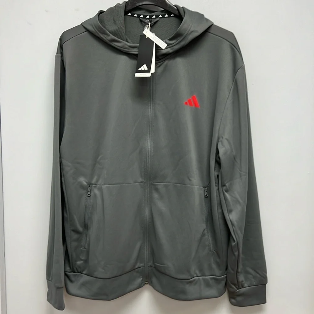 NEW Men’s Adidas Full Zip Hooded Track Top Size Large